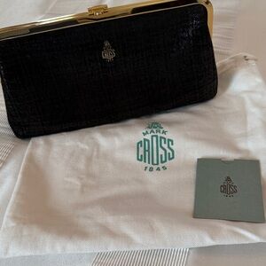 Mark Cross Black Velvet Clutch